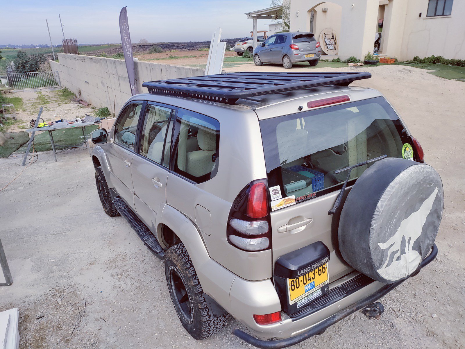 גגון אלומיניום שטוח מודולרי לטויוטה לנד קרוזר 120 ארוך – תמונה 3