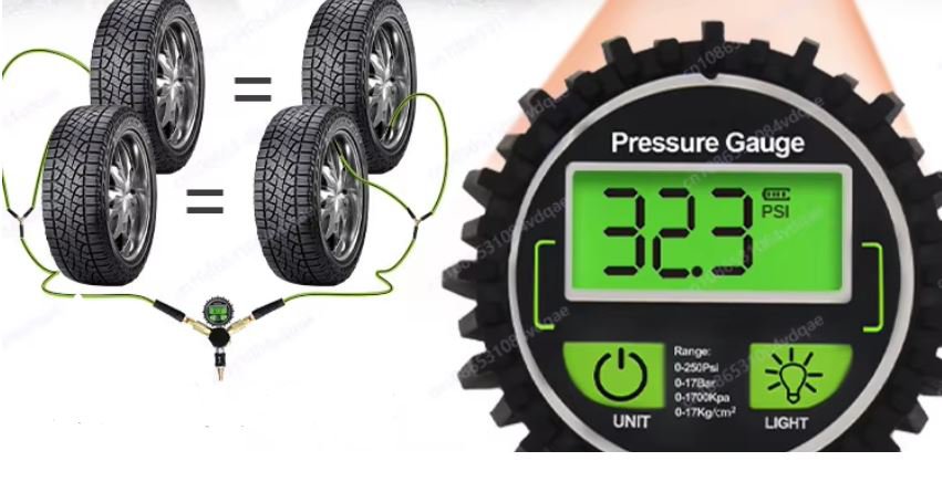 ערכת ניפוח והורדת אויר ל 4 גלגלים