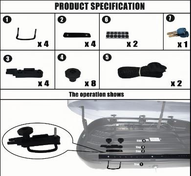 תיבת מטען קשיחה לגג הרכב 280 ליטר – תמונה 5